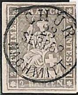 95004a - SWITZERLAND - STAMP - ZM  # 21 G Very Fine USED - LUX - Chur 23.09.1862 - Gebraucht