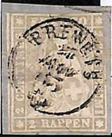 95004b - SWITZERLAND - STAMP - ZM  # 21G  USED On Cut-out - Postmarked BRENETS - Gebraucht