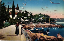 T2/T3 Abbazia, Opatija; Möwenfütterung / Sirályok Etetése / Seagull Feeding, Seashore (EK) - Sin Clasificación