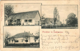 T2 1901 Cadavica, Cadjevice, Csagavica, Zagiotschau; Templom, üzlet. Weiss & Dreykurs / Church, Shop - Sin Clasificación