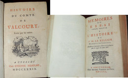 Réunion De 2 Titres Rares / Comte De Valcourt (1739) Et Mémoires Marquis De Louvois (1740) - 1701-1800