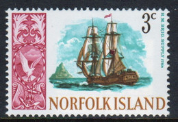 Norfolk Island 1967 Single 3c Stamp From The Definitive Stamps Showing Ships. - Ile Norfolk