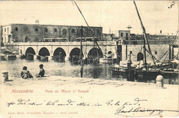 T2/T3 1904 Alexandria, Pont De Minet El Bassal / Bridge, Port (r) - Sin Clasificación