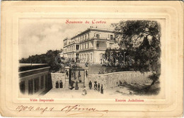 T2/T3 1904 Corfu, Corfou, Kerkyra; Ville Imperiale, Entrée Achilleion / Villa, Entrance. A. Kasphikis (EK) - Sin Clasificación