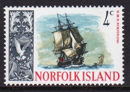 Norfolk Island 1967 Single 4c Stamp From The Definitive Stamps Showing Ships. - Ile Norfolk