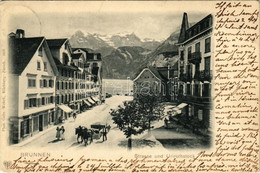 T2/T3 1901 Brunnen, Strasse Und Urirothstock / Street View, Hotel, Shops. Phot. Gebr. Wehrli (EK) - Ohne Zuordnung