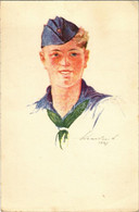 ** T2/T3 Svéd Cserkész. Kiadja A Magyar Cserkész Szövetség / Swedish Boy Scout, Art Postcard S: Márton L. - Unclassified