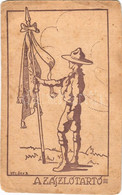 ** T3/T4 A Zászlótartó. Magyar Cserkész Kiadása / Hungarian Boy Scout Art Postcard S: Velősy Béla (EM) - Unclassified