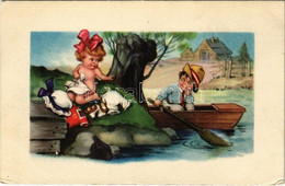 ** T2/T3 Romantic Couple, Children Art Postcard. Amag No. O. 16. (EK) - Zonder Classificatie