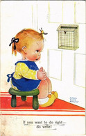 T2/T3 1937 If You Want To Do Right - Do Write! Children Art Postcard. H.W.B. 15. S: Mabel Lucie Attwell (fl) - Zonder Classificatie
