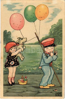 T2/T3 1932 Children With Dog And Balloons, Boy Smoking A Pipe. Children Humour Art Postcard. Amag 0337. S: Margret Boris - Zonder Classificatie