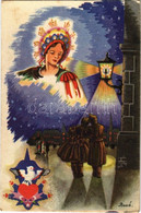 T2/T3 1942 Kellemes ünnepeket! / Hungarian Irredenta Propaganda Christmas Art Postcard S: Bozó (EK) - Non Classificati