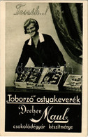 ** T2 Toborzó Ostyakeverék. Dreher Maul Csokoládégyár Reklámlapja / Hungarian Chocolate Wafer Advertising Card - Non Classificati