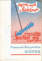 * T2/T3 1938 IV. Nemzetközi Sporthét A Balatonon. Propaganda Bélyegkiállítás Siófok. Bélyeggyűjtők Lapja Kiadása / 4th I - Non Classificati