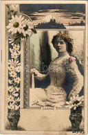 T2/T3 1900 Armande Cassive, French Theater And Film Actress. Reutlinger, Paris. Art Nouveau, Floral Frame (fl) - Unclassified