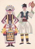 Carte 2 Volets 10,5x14 . BULGARIE . Costumes Nationaux De PLEVENSLO - Bulgarije