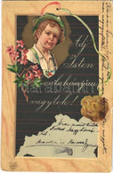 T4 1901 Adj' Isten Valahányan Vagytok! / Art Nouveau, Emb. Litho Greeting Card. Schmidt Edgar Serie No. 188. (apró Lyuk  - Unclassified