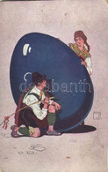 ** T3 Easter Greeting Art Postcard, Romantic Couple With Egg, Folklore. D.K. & Co. P. 928. S: Oplatek (EB) - Non Classificati