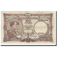 Billet, Belgique, 20 Francs, 1945, 1945-04-16, KM:111, TB+ - 20 Franchi