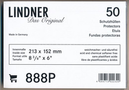 Lindner 888P Víztiszta Bankjegytok, 50db-os Eredeti, Bontatlan Csomagban (213x152mm) - Zonder Classificatie