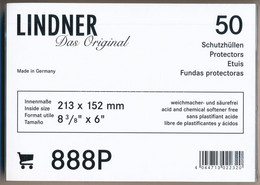 Lindner 888P Víztiszta Bankjegytok, 50db-os Eredeti, Bontatlan Csomagban (213x152mm) - Zonder Classificatie