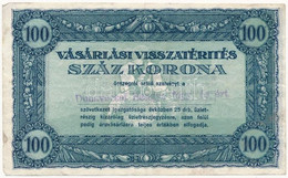 ~1920. 100K "Vásárlási Visszatérítés" Rajta "Dunavecsei Hangya Fogy. és ért." Bélyegzéssel T:III - Unclassified