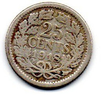 Pays -Bas -  25 Cents 1918 - B+ - 25 Cent