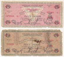 Fülöp-szigetek / Iloilo Currency Committee 1943. 5P (2x) T:IV Philippines / Iloilo Curreny Committee 1943. 5 Pesos (2x)  - Unclassified