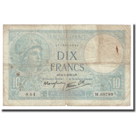 France, 10 Francs, Minerve, 1939, 1939-04-06, B+, Fayette:7.2, KM:84 - 10 F 1916-1942 ''Minerve''