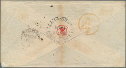 Ceylon / Sri Lanka: 1854 "GALLE STEAMER-LETTER/.../1854" C.d.s. On Reverse Of Stampless Cover To Bri - Sri Lanka (Ceylon) (1948-...)