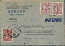 China - Ganzsachen: 1948/49, Plum Blossoms $1.000.000 (2) With Gold Yuan 4 C./$1 Tied "SHANGHAI 11.1 - Postkaarten