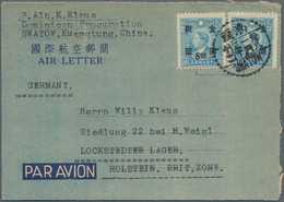 China - Ganzsachen: 1948, Gold Yuan $8/20 C. (5 Inc. Strip-3 On Reverse) Tied "SWATOW 38.1.30" (Jan. - Postkaarten