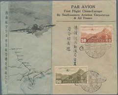 China - Flugpost: 1936, FFC China-Europe By SWAC & Air France, Canton-Hanoi Section, Great Wall Airm - Andere & Zonder Classificatie