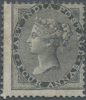 Indien: 1856-64 QV 4a. Grey-black, No Wmk, Mounted Mint With Large Part Original Gum (partially Tone - 1858-79 Kolonie Van De Kroon