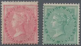 Indien: 1856-65 QV 8a. Pale Carmine, No Wmk, And 4a. Green, 'Elephant' Wmk, Both Unused Without Gum, - 1858-79 Kolonie Van De Kroon