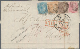 Indien: 1859 Forwarded Letter From Calcutta To New York Via Marseilles By The "Candia" And London, F - 1882-1901 Keizerrijk