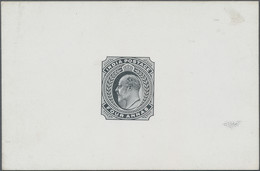 Indien: 1902, 4 A., Die Proof Of Eduard VII., In Black On Glazed Card, First State Of Joining Frame - 1902-11 Koning Edward VII