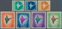 Indien: 1957 'Map', Group Of 20 Colour Trials And 4 Essays, Including 18 Different Colour Trials Of - Ongebruikt