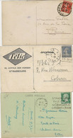 LOT DE 5 CARTES OBLITERATIONS MULHAUSEN - BARR -STRASBOURG -BARR -1905 A 1930 - Brieven En Documenten