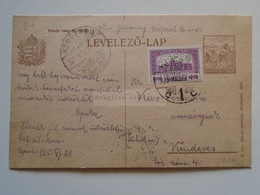 ZA343.36  Hungary  Uprated Postal Stationery Cancel KISPEST  1925  - Sent To  Kenderes - Other & Unclassified