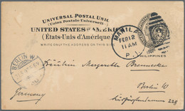 Philippinen - Ganzsachen: 1906, 2 C Black 'Liberty' Postal Stationery Card, Sent From MANILA, FEB.12 - Filippijnen