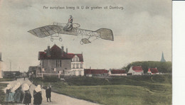 Per Auroplaan Breng Ik U De Groeten Uit Domburg (par Aéroplane Je Vous Envoie Des Voeux De Domburg) 1910 - Domburg