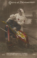 Croix Rouge Guerre 1914 Gloire Devouement  Blessé Infirmière Pour Le Drapeau Nurse Red Cross WWI - Croix-Rouge