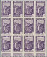 Thematik: Wasserfälle / Waterfalls: 1933, Waterfall At Salazie 1c. Violet IMPERFORATE Block Of Twelv - Zonder Classificatie