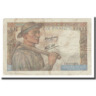 France, 10 Francs, Mineur, 1943, 1943-03-25, TB, Fayette:8.8, KM:99e - 10 F 1941-1949 ''Mineur''