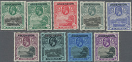 Ascension: 1922, Stamps Of St. Helena Opt. ASCENSION Complete Set Mint Hinged (some Small Toning), S - Ascensione