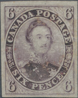 Canada - Colony Of Canada: 1851 6d. PROOF In Red Lilac On India Paper, With Even Wide Margins All Ro - ...-1851 Voorfilatelie