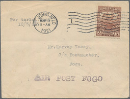 Neufundland - Flugpost: 1921 Two Airmail Covers From St. John's With Special Air Post Handstamps, I. - Einde V/d Catalogus (Back Of Book)