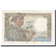 France, 10 Francs, Mineur, 1944, 1944-06-22, TTB, Fayette:08.12, KM:99e - 10 F 1941-1949 ''Mineur''