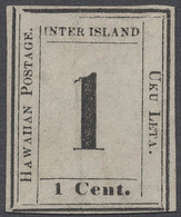 Hawaii: 1863, 1c Black On Greyish Paper Well Margins, Mint No Gum, Tiny Thin Spot, Tear, Creases, Ca - Hawaï